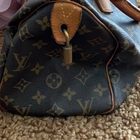 VINTAGE LOUIS VUTTON SPEEDY MONOGRAM CANVAS& LEATHER BAG W/SHOULDER STRAP - Picture 6 of 16